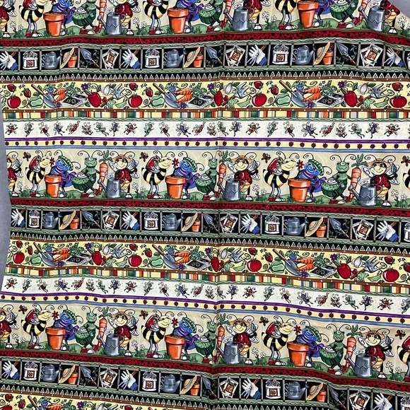 Vintage Bonijean Botanical Bugs cotton fabric 80” x 44.5” - Picture 3 of 8